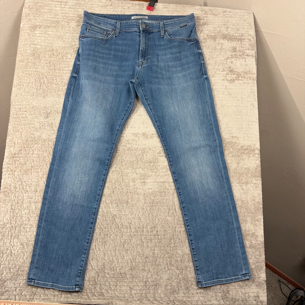 Mavi Jeans Mens 34x32 Medium Wash Straight Leg Stretch Denim Blue ASC13032